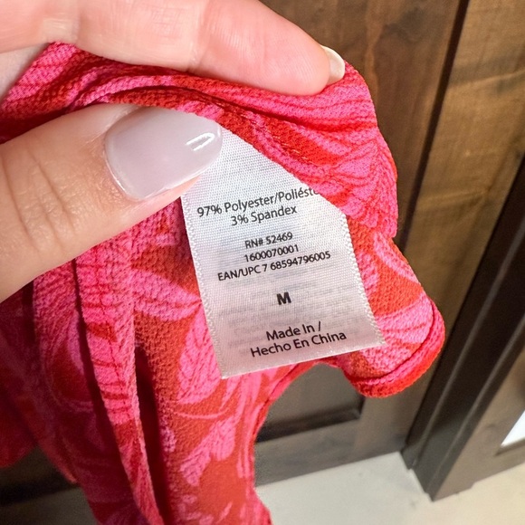 Sofia Vergara Women’s midi dress tea length Size M tropical print belted - Picture 4 of 6